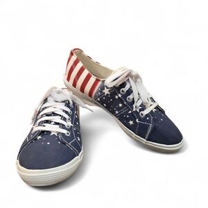 Superga S00BSH0 Womens American Flag Canvas Sneakers Stars Stripes Navy Red sz 8